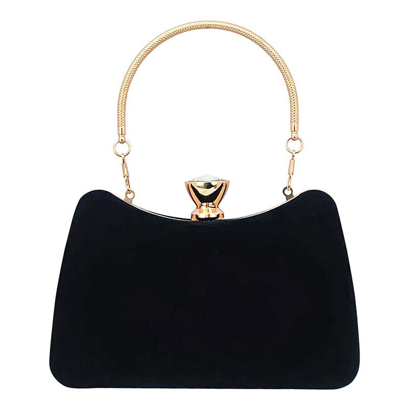 Luxury Black Satin Evening Clutch Bag High-Quality Flannel Small Handbag Elegant Dinner Party Crossbody Wallet for Women