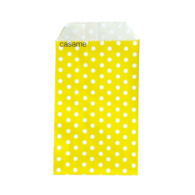 10/25/50 Pcs Small Sack Pouch Mini Dot Kraft Paper Bags Wedding Party Invitation Greeting Cards Paper Gift Bag Birthday