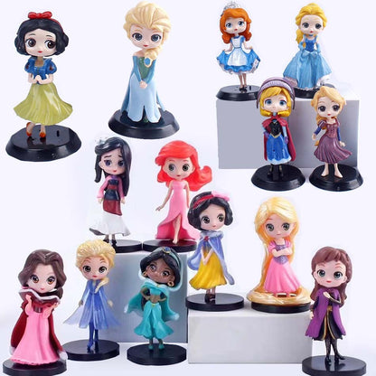 Disney Princess Ariel Rapunzel Cinderella Mermaid Anna Elsa Belle Sofia Snow White Mulan The Little Mermaid Figure Toys Kid Gift