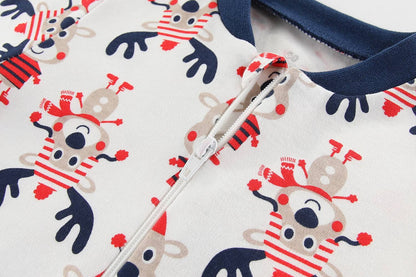 Kiddiezoom 1/2Pcs Fashion Christmas Cartoon 100%Cotton zipper Baby Boy Girl Rompers Soft newborn Clothes