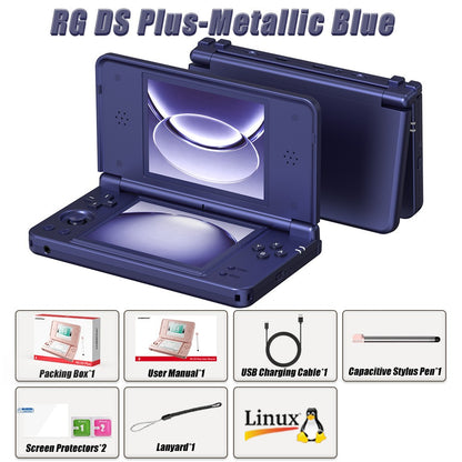 Anbernic RG  DS Plus Retro Handheld Game Console Dual Screen 4.3 Inch IPS RK3568 Linux 1GB RAM 16GB TF WiFi Bluetooth 4000mAh