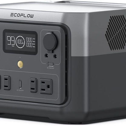 Estação de Energia Portátil River 2 Max 500Wh: Carga Rápida em 1 Hora, Saída de 1000W, Pronta para Energia Solar para Camping, RVs e Casa