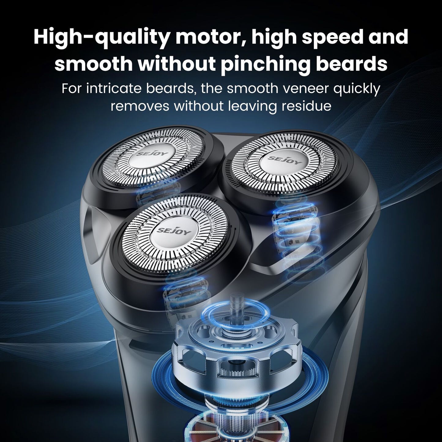 Sejoy Electric Shaver for Men 3D Floating Wet Dry Rotary Shaving Machine Rechargeable Hair Trimmer Waterproof Razor