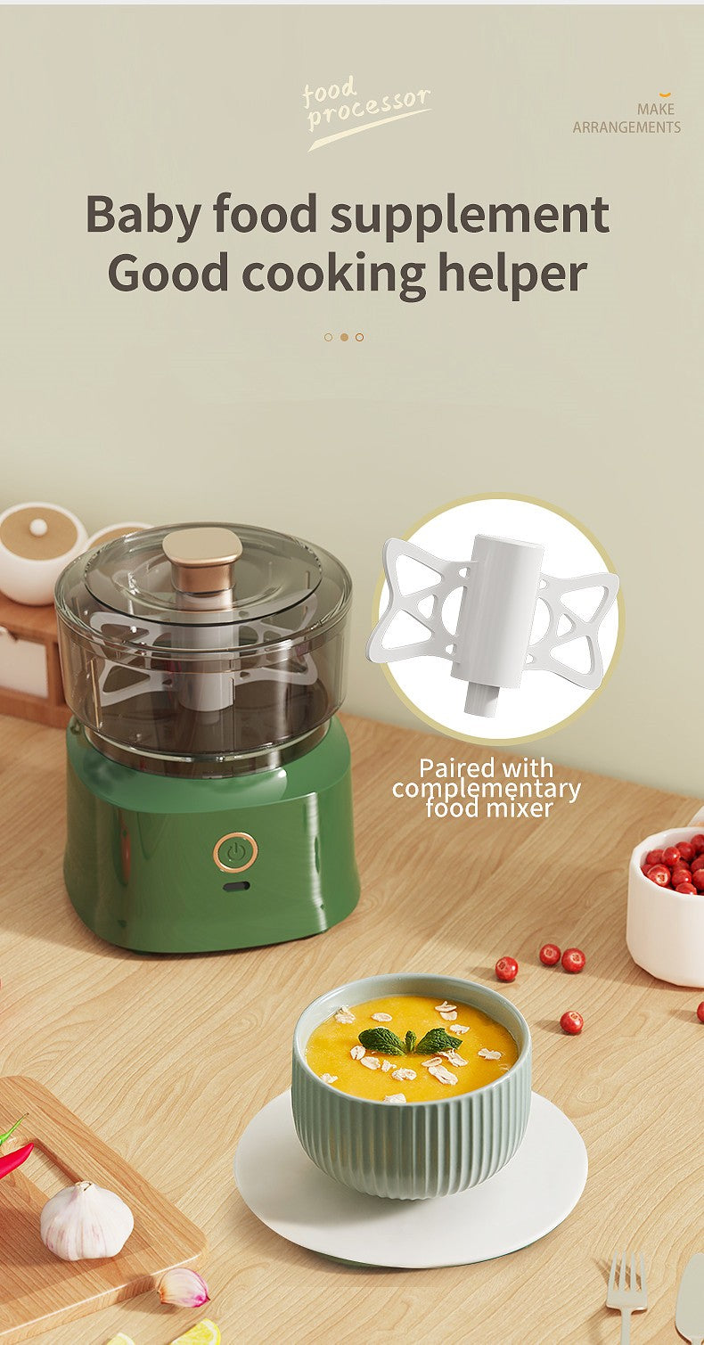 350ml Mini Processador Elétrico Sem Fio de Alho, Dupla Função, Para Purê de Alho, Recarregável Via USB, Triturador de Alimentos Para Cozinha, Moedor de Carne e Vegetais