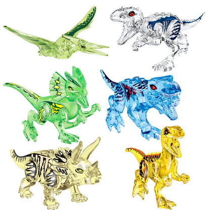 Dinosaur Jurassic Set World Park 3 Model Building Blocks White T Indominus Rex Dino Breakout 8pcs Mosasaurus Velociraptor Animal