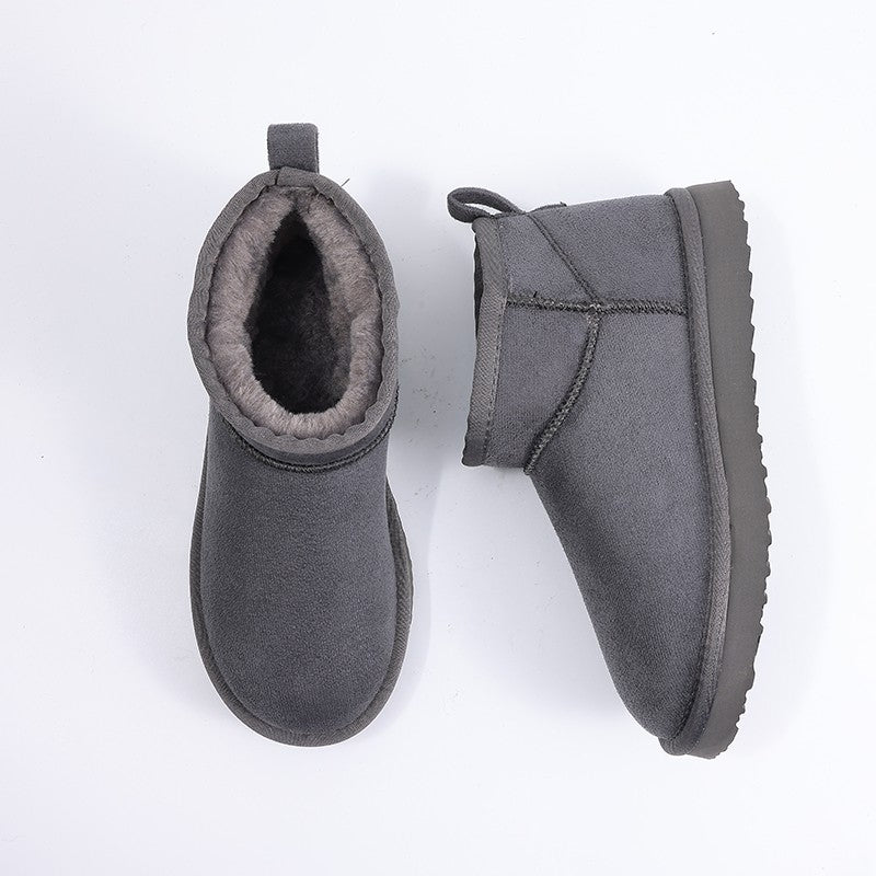 Smile PoP New Winter Cotton Women Boots Warm Suede Women Shoes Casual Plush Mini Cotton Snow Boots Nonslip Furry Ankle Shoes