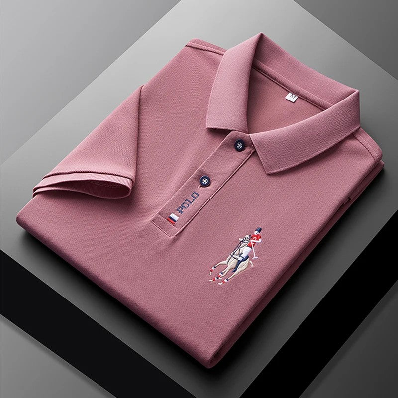 Men's Embroidered Casual Fashion Short Sleeved POLO Shirt Summer Comfortable Top