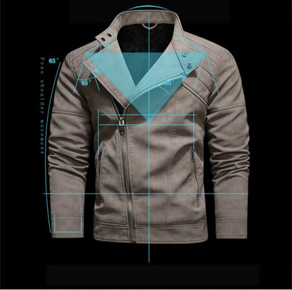 Jacket Men Coat Winter Leather Bomber Genuine Casual Brown Jackets Coats Faux Leather Vintage Black Biker Jacket Men Windproof