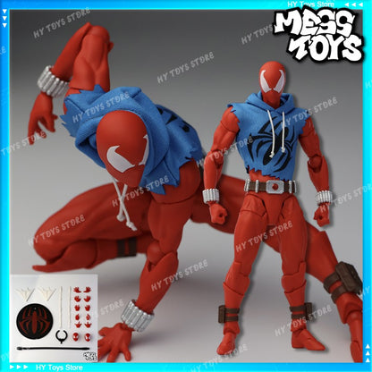 Novo Messtoys 1/12 Scale Spider Man Bonecos de Ação Herói Escarlate Brinquedo Infantil Spiderman com Colete e Moletom Roupa de Pano Modelo de Presente Brinquedo
