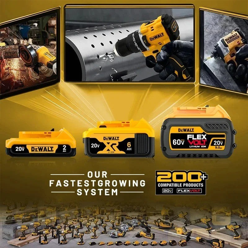 Bateria Original DeWALT 20V/60V 6Ah 9Ah MAX FlexVolt para Ferramenta Elétrica DCB606 DCB205 DCB206 DCB209 DCB182 com Carregador