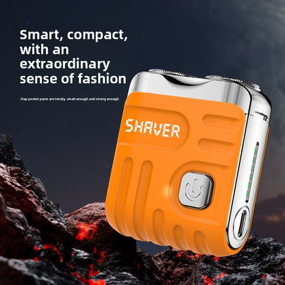 Waterproof Electric Smart Shaver Travel Razor Mini Dual Blade Shaver Men Shaver Portable Beard Trimmer Remover Rechargeable