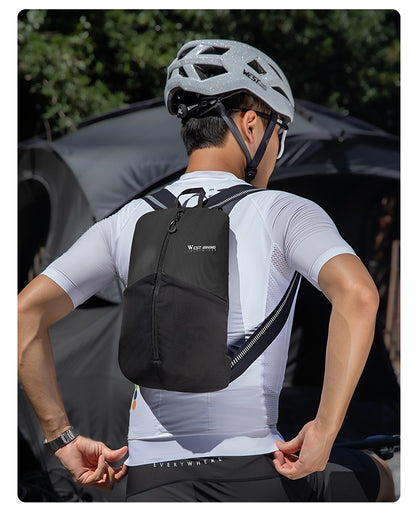 WEST BIKING Portable Lightweight Cycling Backpack Multi-Pocket Design Reflective Water Repellent Trekking Backpack Elastic Strap
