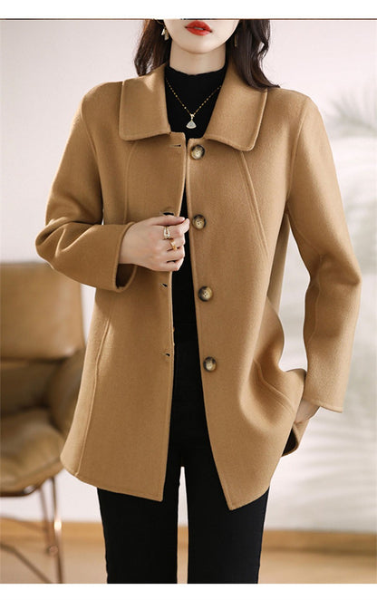 New High Quality Single-breasted Fashion Woolen Coat Women Autumn Winter Slim Elegant Wool Overcoat Windbreaker Outerwear Female