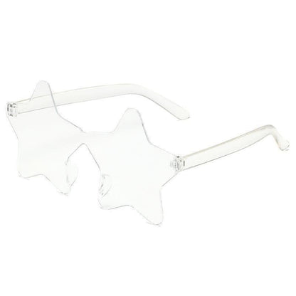 Star Shaped Sunglasses Rimless Colorful Transparent Glasses for Women Men Festival Birthday Cosplay Beach Summer Party Supplies