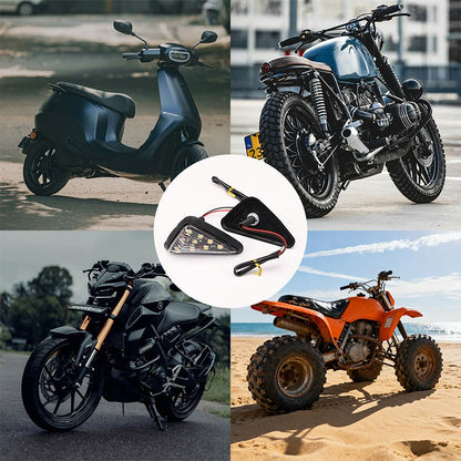 1 Par de Luzes de Seta LED para Moto, Tipo Triângulo Embutido, Indicadores de Sinal de Virada LED, Luzes Âmbar de Pisca-Pisca Diurnas