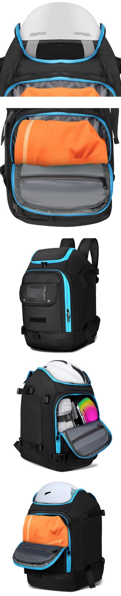 Large Capacity Ski Boot Bag for Men Women 50L Ski Travel Backpack Waterproof Skiing Boot Backpack for Snowboard Gear Accessories