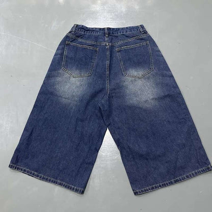 IEFB Calça Jeans Masculina de Verão Azul Velho Lavada Jeans Masculino Reta Casual Masculina Solta Perna Larga Novidade Moda 9C354