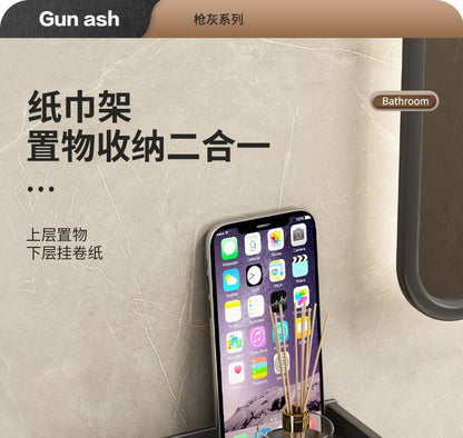 Toilet Paper Holder Aluminium Storage Rack Kitchen Towel Placement Of Seasoning Bottles Bathroom Wall Roll Of Paper Phone Storag