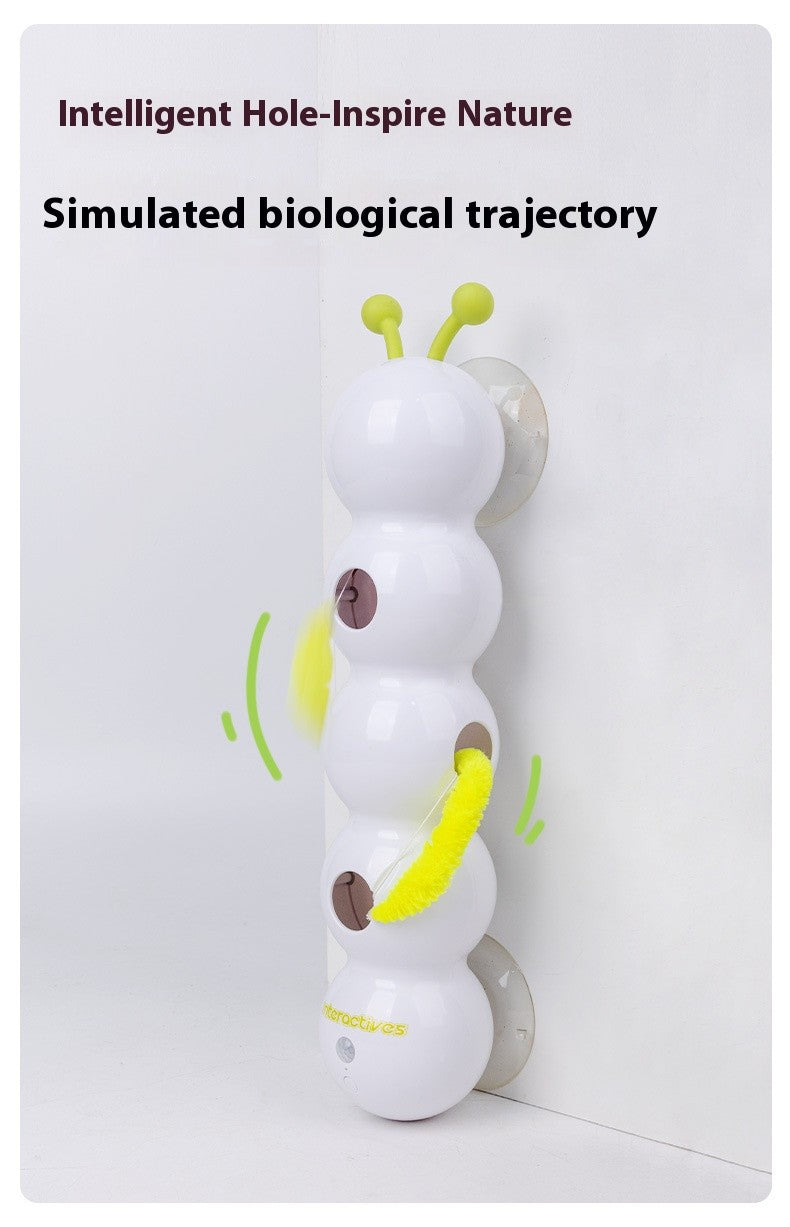 Brinquedo inteligente e interativo para gatos, ativação móvel de despertar, vareta tipo minhoca, brinquedo com cauda, orifício de salto automático, interativo