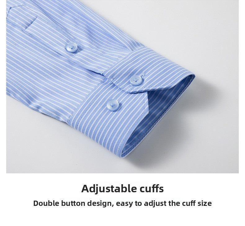 High End Mulberry Silk Soft Anti-wrinkle New Stripped Slim Fit Brand Men Shirts Designer Long Sleeve Business Casual Tops 2025