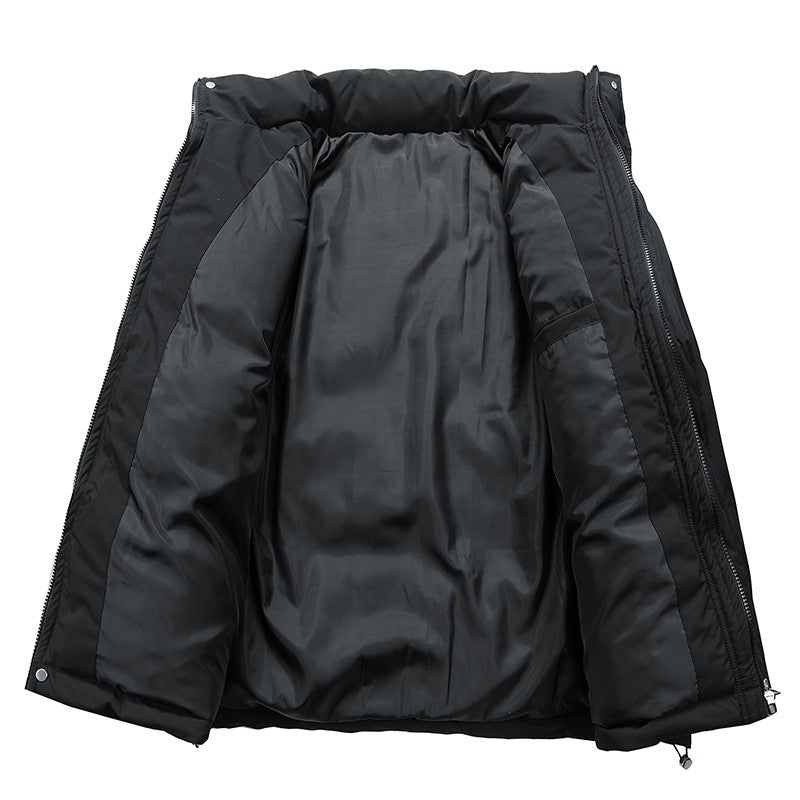 Jaqueta de Pesca Masculina Inverno Marca na Moda Gola Alta Jaqueta Acolchoada Solta Adolescentes Quente À Prova de Frio Casaco Tamanho Grande