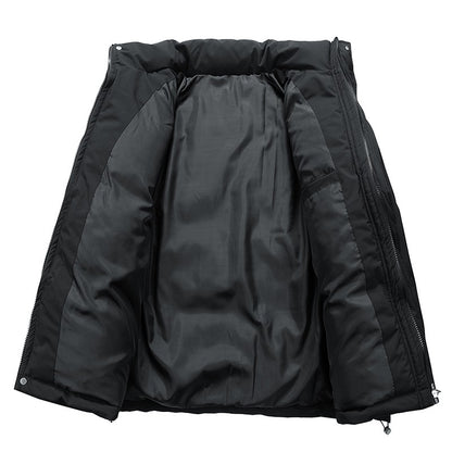Jaqueta de Pesca Masculina Inverno Marca na Moda Gola Alta Jaqueta Acolchoada Solta Adolescentes Quente À Prova de Frio Casaco Tamanho Grande