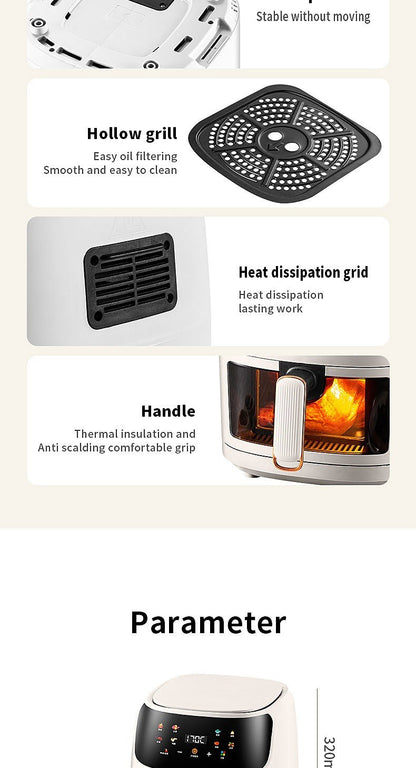 Fritadeira Elétrica 8L Inteligente para Uso Doméstico Cozinha Pizza Cooker Sem Óleo Forno Torradeira Fabricante Atacado 110/220V