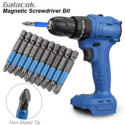 Conjunto de Bits Magnéticos PH1 PH2 PH3 PZ1 PZ2 PZ3 Antiderrapante Haste Hexagonal 1/4 para Parafusadeira Furadeira Elétrica Manual Ferramenta Acessório