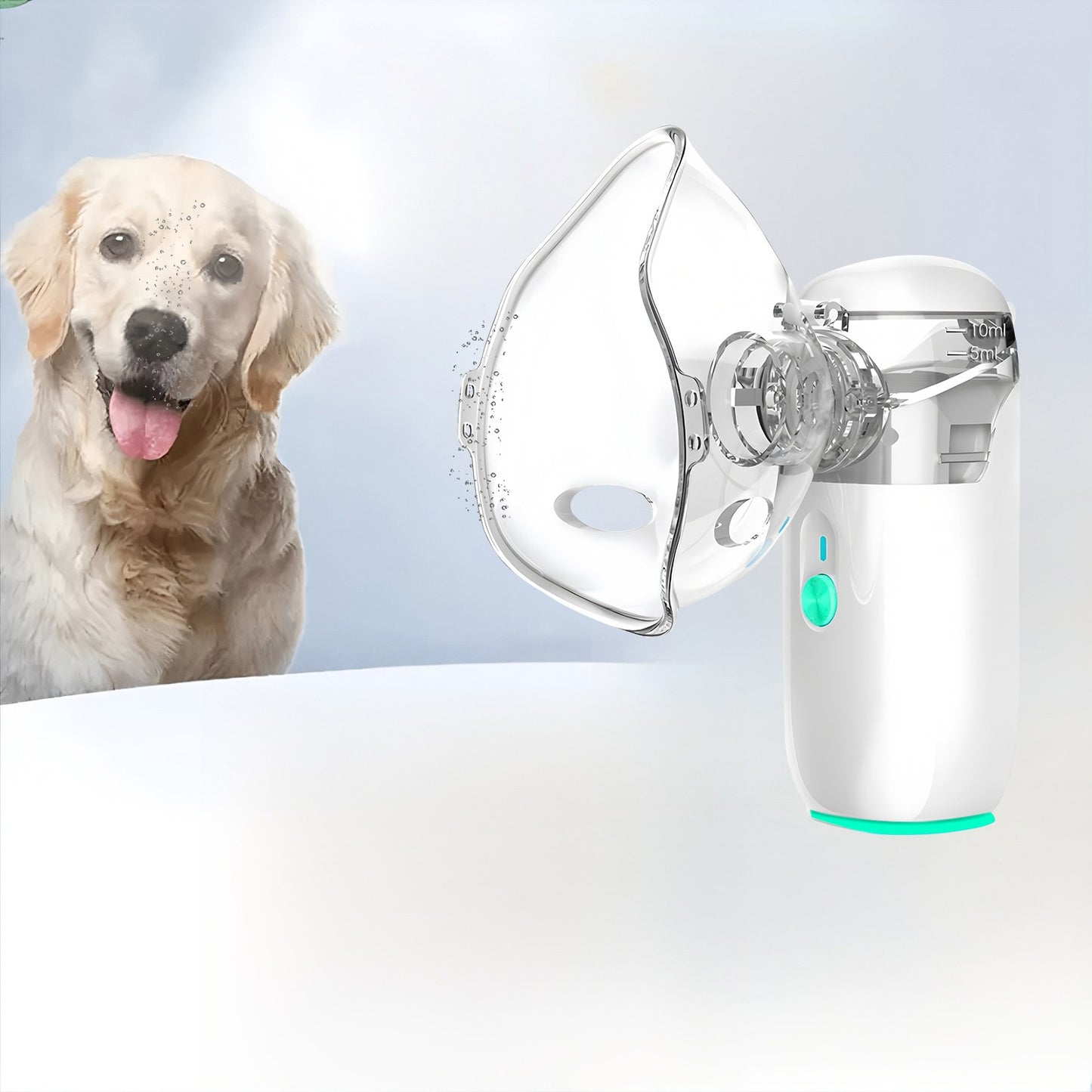 Câmara de Cuidados Veterinários Portátil para Animais de Estimação Dispositivo Inalador Espaçador de Asma para Cães e Gatos Nebulizador