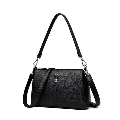 Top Quality Pu Leather Female Crossbody Three Layers Pockrts Bag Elegant Shoulder Bags for Women Casual Purses and Handbags Sac
