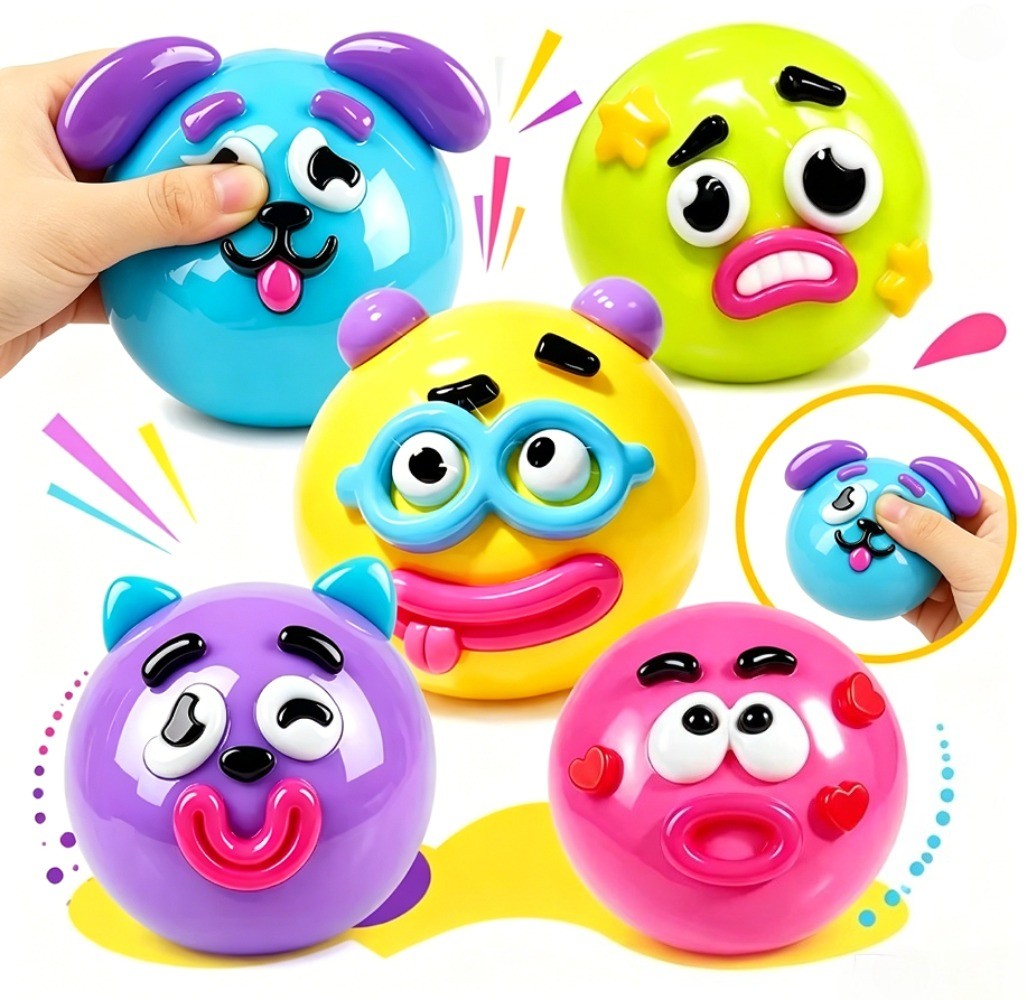 2026 New Dog Face Swap Squishy Toy, Soft Slow Rise Squeeze Toy, Moldable Stress Relief Sensory Toy for Anxiety Relief