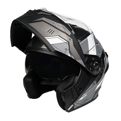 Capacete de motocross personalizado com lentes duplas elegantes para ambos os sexos, certificado pelo DOT e material ABS