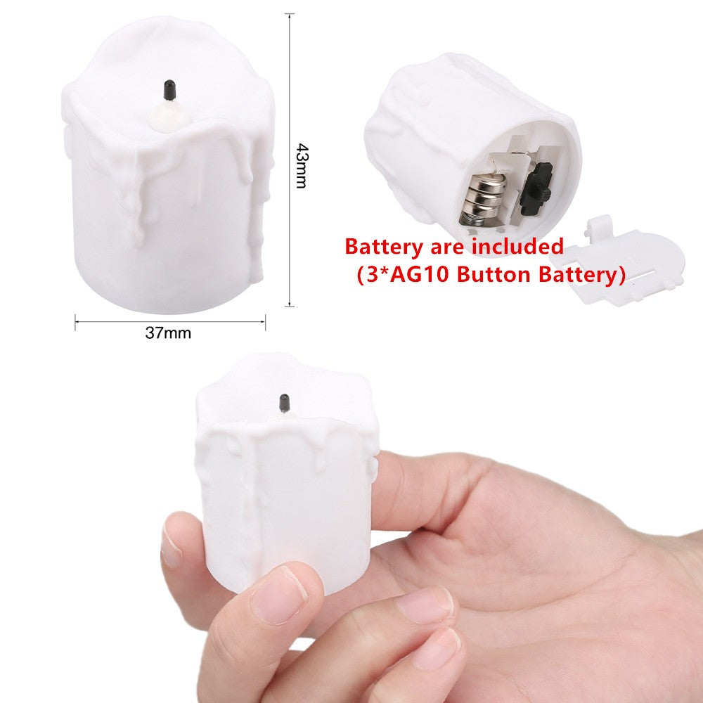 24Pcs Flameless LED Candle Lights Creative Wishing Led Tea Lamp Warm White Halloween Wedding Christmas Decoration Candle Light
