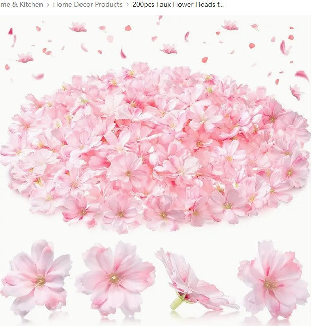 50/100Pcs 4.5cm Artificial Flowers Silk Plum Blossom Heads for Wedding Home Decoration Bride Hair Brooch Wreath DIY Craft Gift