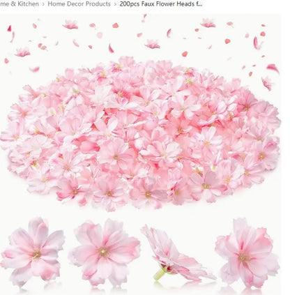 50/100Pcs 4.5cm Artificial Flowers Silk Plum Blossom Heads for Wedding Home Decoration Bride Hair Brooch Wreath DIY Craft Gift