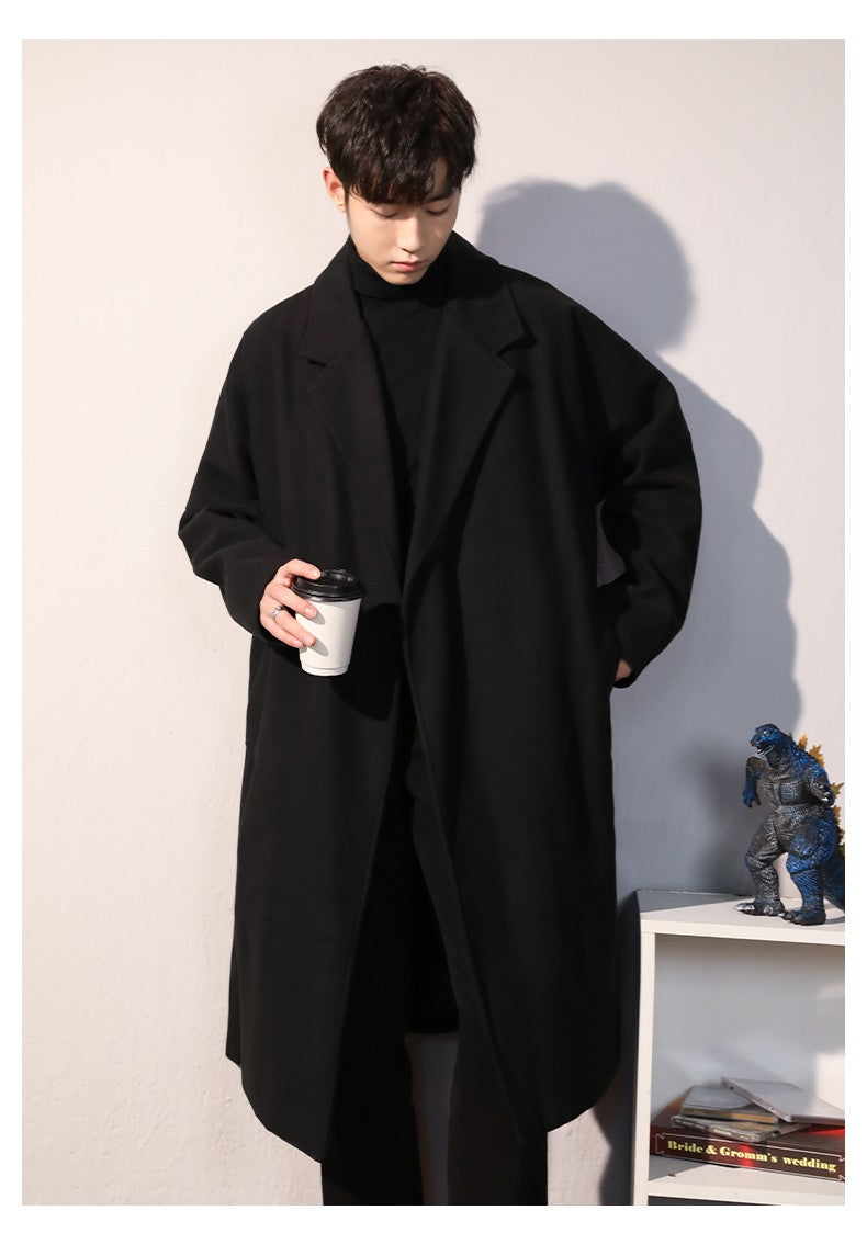 Men's Winter luxury Cardigans Trench Male Black Wool Overcoat Coat Black Long Padding Coat Men's Clothes Jac Windbreaker For Men