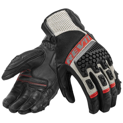 Luvas Ventiladas de Couro Genuíno para Motocicleta Revit Sand 3 para Teste de Motocicleta de Aventura, Luvas de Corrida