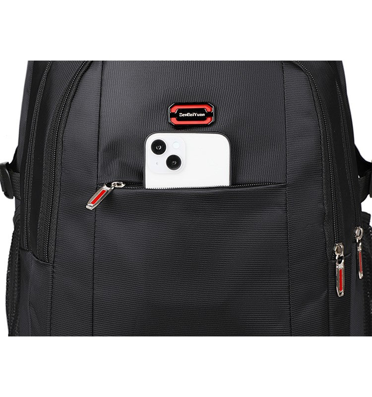 Mochila espaçosa para viagem - alças ajustáveis, fecho de zíper durável, design de cor sólida - perfeita para viagens, negóci