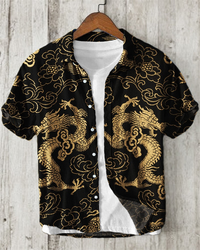 2024 New Men's Short Sleeve Shirt Animal Cat 3D Printed Men's Hawaiian Lapel Top Large Size Casual Comfortable Men's Shirt 5XL