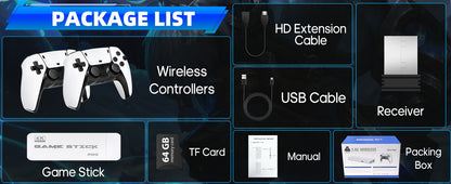 M15 4K TV Retro Handheld Game Console Stick 2.4G Dual Wireless Controller 20000+ Classical Games 23 Classic Emulaters