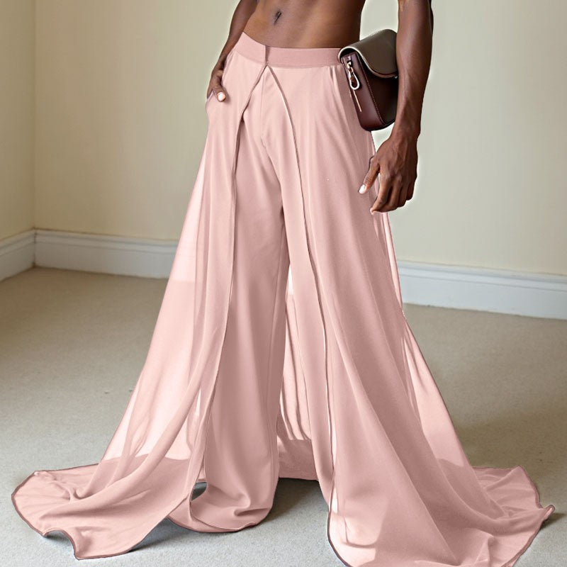 INCERUN Men's Pants Patchwork Elastic Waist Loose Casual Long Trousers Men Streetwear 2025 Fashion Male Irregular Pants S-5XL