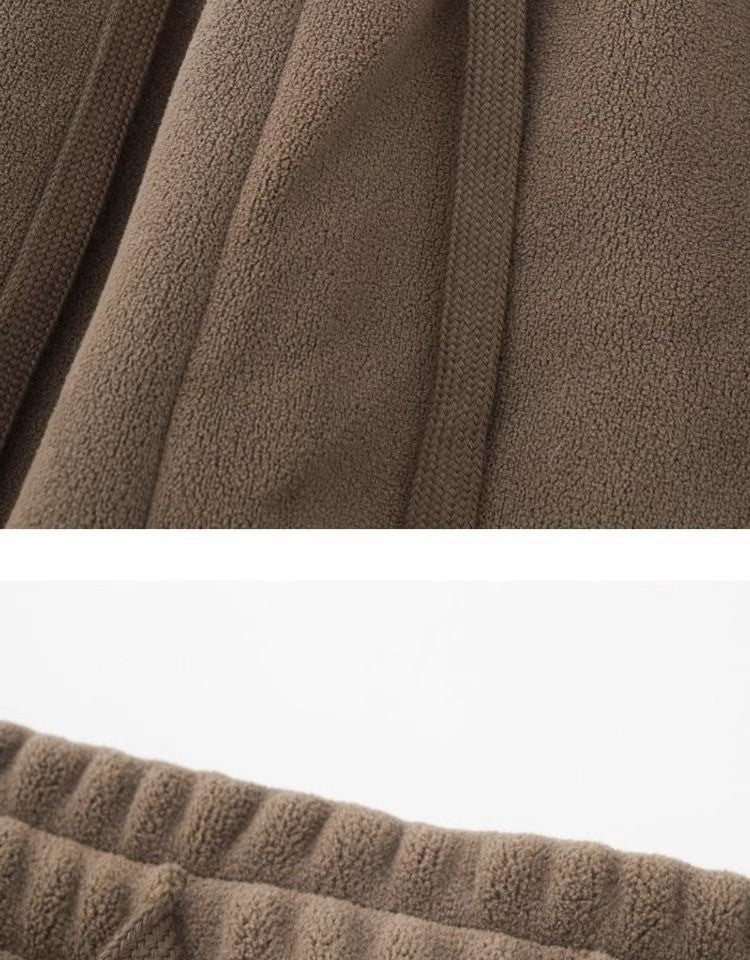 Calça Masculina Moletom Jogger Dupla Face, Mais Grossa, Folgada, Quente, Inverno, Estilo Jovem Casual, Cintura Elástica e Cor