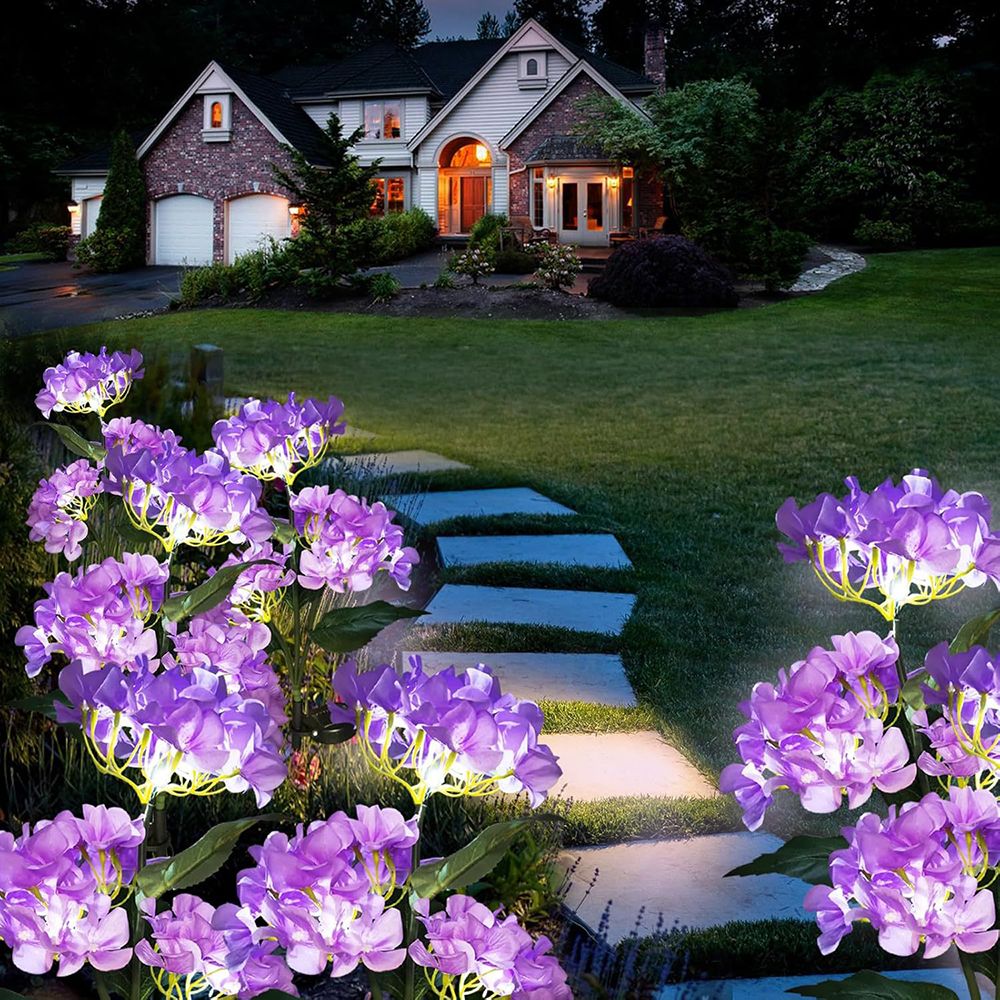 1PC Solar-Powered Hydrangea Lanterns, Outdoor Landscape Lanterns, Garden Lanterns, Solar-Powered Lawn Lanterns, Rose Lanterns
