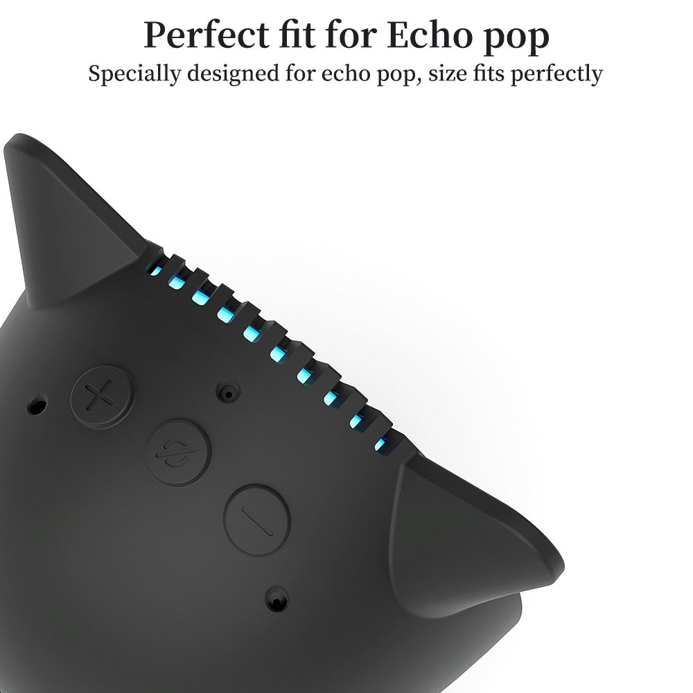 Base de Bateria Echo Pop Carregador Portátil Docking Station com Orelhas de Gato Fofas Capa Protetora de Silicone Suporte de Bateria para Echo Pop
