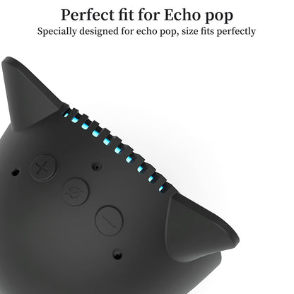 Base de Bateria Echo Pop Carregador Portátil Docking Station com Orelhas de Gato Fofas Capa Protetora de Silicone Suporte de Bateria para Echo Pop