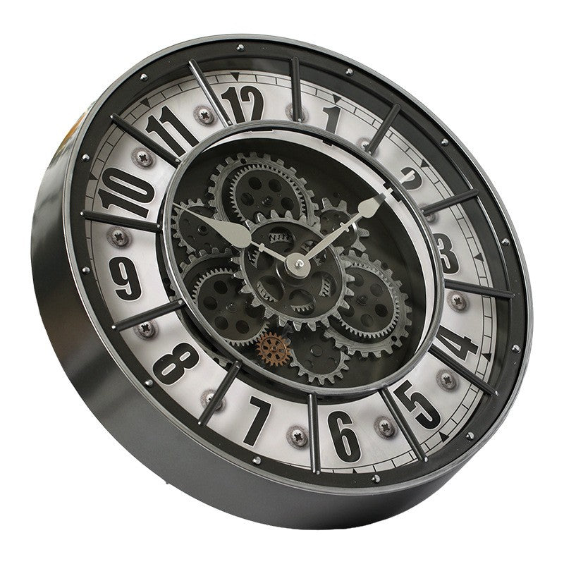 Round Gear Wall Clock Handicraft Clock Wall Wholesale Retro Light Luxury Custom Clock Watch
