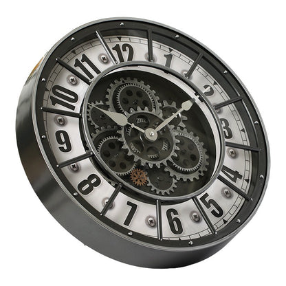 Round Gear Wall Clock Handicraft Clock Wall Wholesale Retro Light Luxury Custom Clock Watch