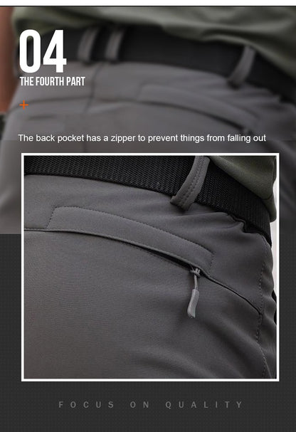 TRVLWEGO Winter Men Camping Hiking Pants Tactic Travel Soft Shell Warm Waterproof Fleece Windproof Outdoor Trekking Trousers