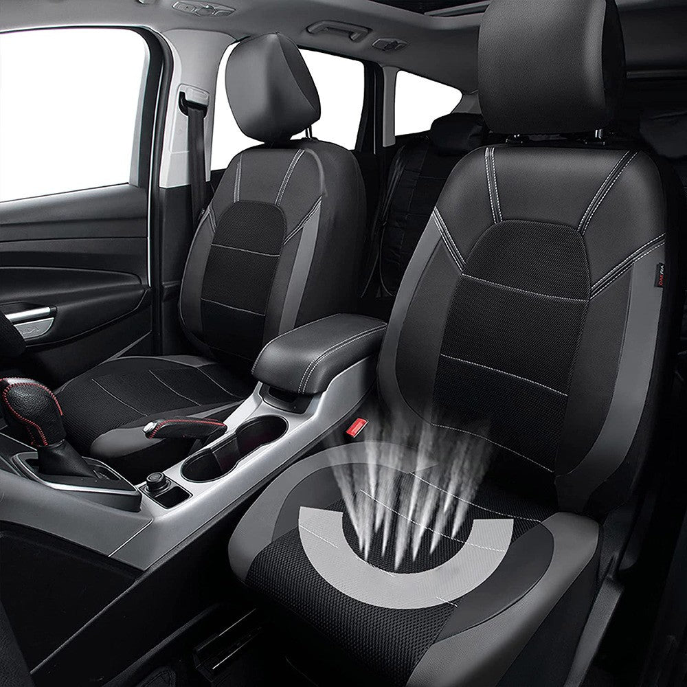 9 Pieces/set Car Seat Cover Car Leather Breathable Fabric Universal Pu Leather Car Seat Cushion Front And Rear Seat Full Protect