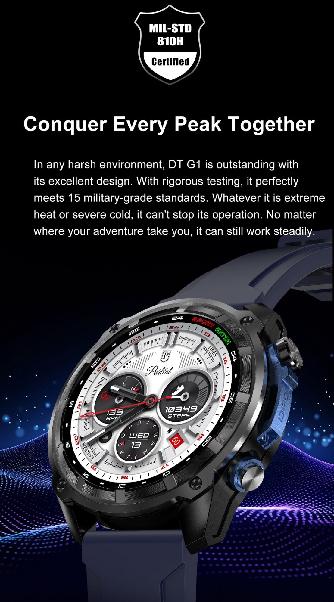 2025 Novo GPS Smartwatch Mapas Offline 4GB Memória Reprodutor de Vídeo Pulseira Inteligente Esportiva Militar Masculina à Prova d'Água 50m Safira
